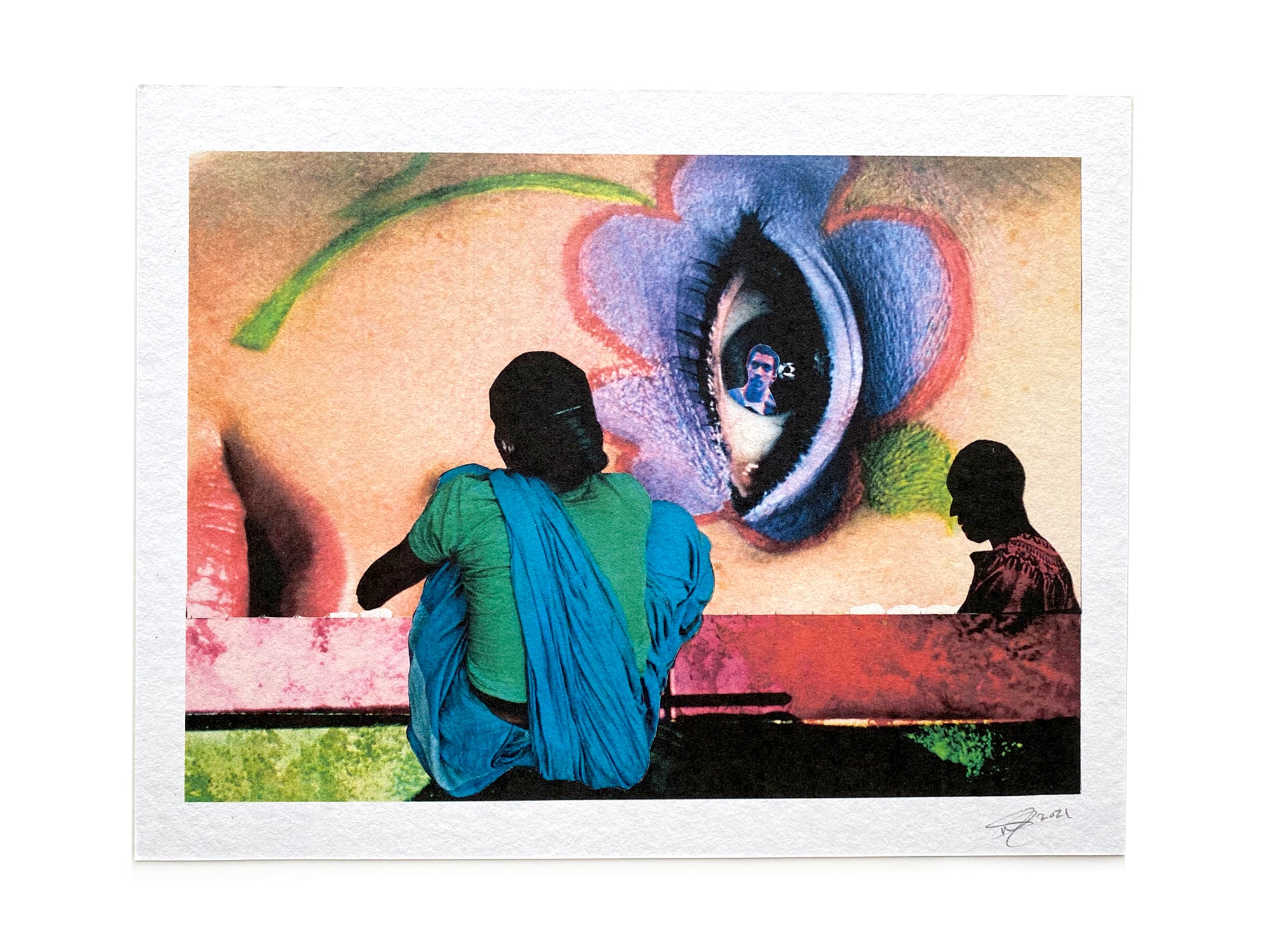 Flower Eye Collage Print
